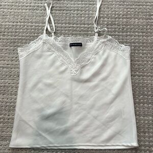 White Lace Trim Cami Top